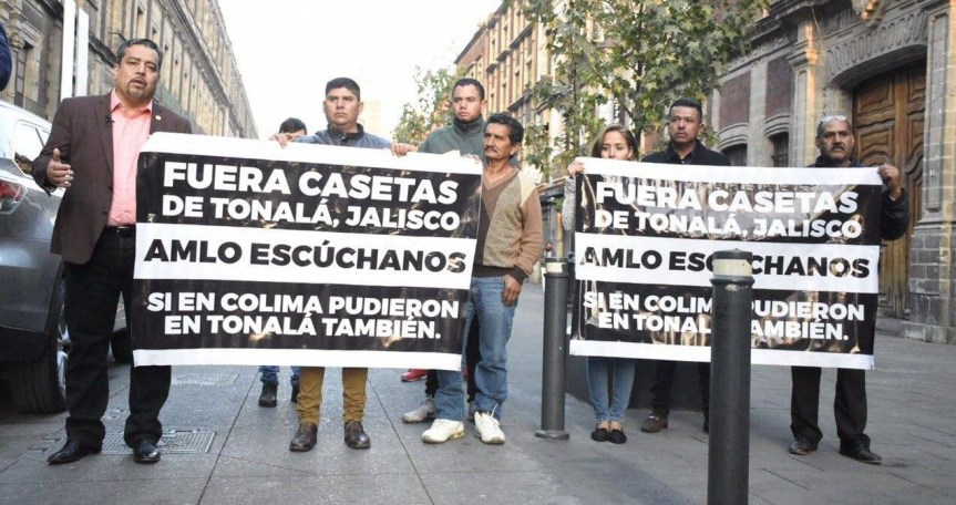 Hasta que retiren las casetas de Tonalá se manifestarán ante&nbsp;AMLO