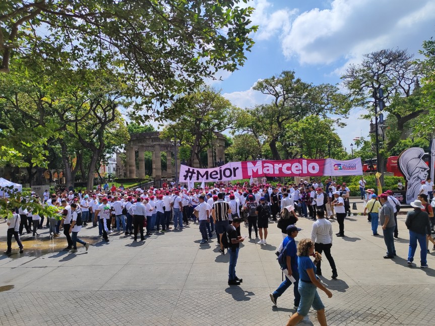 Simpatizantes de Marcelo Ebrard realizan Mega-Brigada informativa en&nbsp;Guadalajara